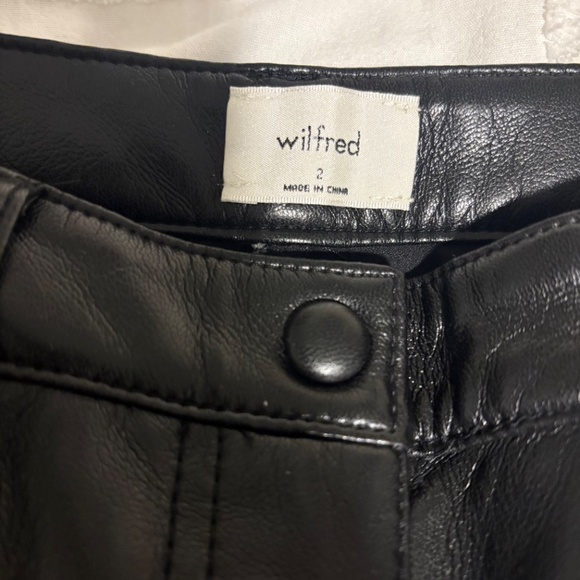 Wilfred (Aritzia) Vegan Leather Flare Pants — Black (Size 2, Brand New w/ Tags) - Picture 3 of 4